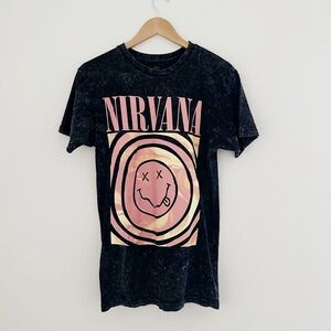 NEW Nirvana Acid Wash Graphic Tee